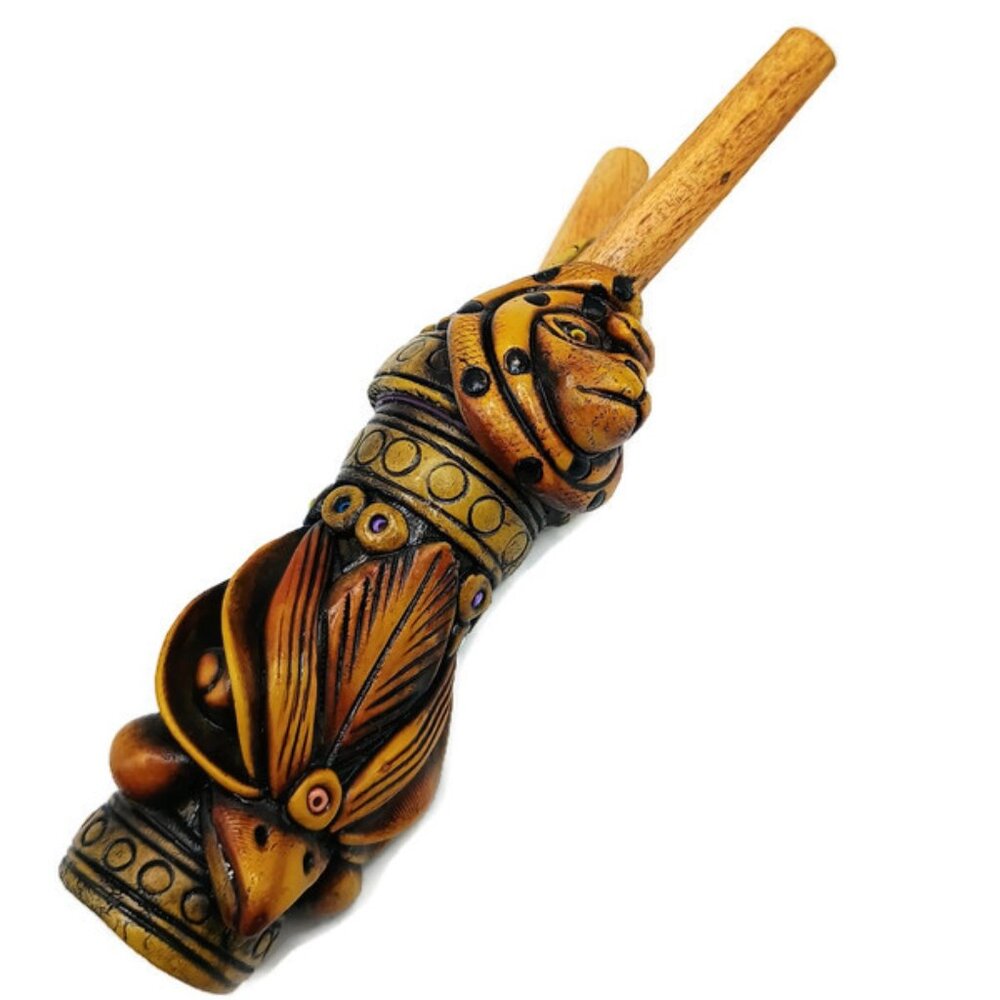 Monkfish Applicator 2 in 1 Handmade Peruvian Crafts Cusco Condor Snake Design